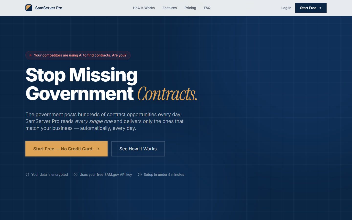 The SamServer Pro home page