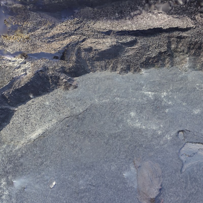 Photogrammetry of volcanic terrain in Hawaii, seen from above